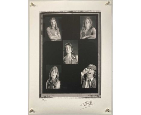 A limited edition (artist's proof, 2/10) high quality photo print depicting a set of images by Martyn Goddard of AC/DC, from 