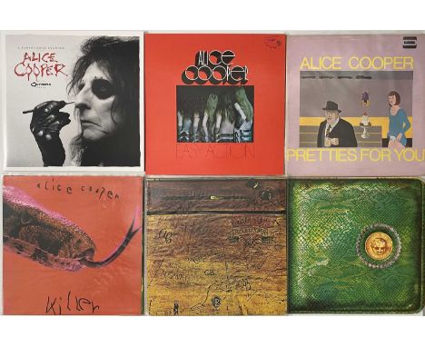 ALICE COOPER - LP/12"/7" COLLECTION (PLUS CD BOX SETS). Hugely impressive collection of 35 x LPs/12"/10", 21 x 7" plus 2 x li