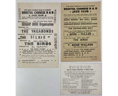 A pair of listings flyers advertising likely c 1964 at Bristol's 'Chinese R&amp;B Jazz Club' (each approx 13 x 21cm) with bil