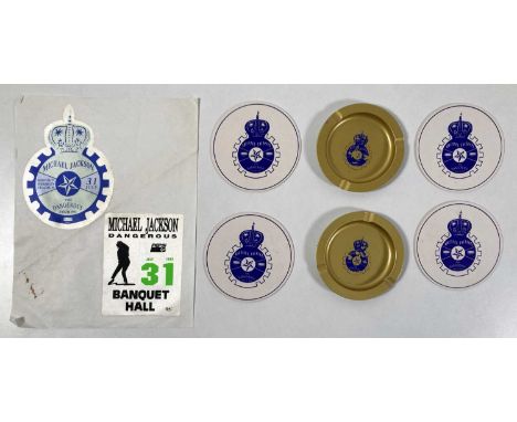 Ephemera from the 1992 Michael Jackson 'Dangerous' tour to inc: hospitality pass and 'banquet hall' pass (both affixed to a s