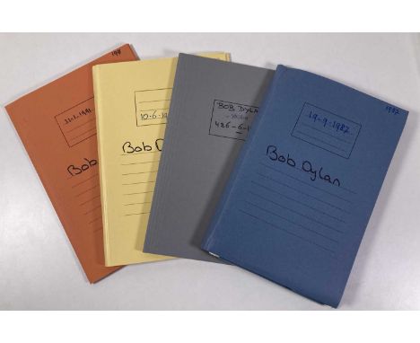 Four folders containing a large quantity of paperwork relating to Bob Dylan tours/concerts in the Netherlands between 1984-19