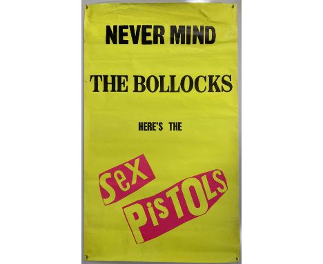 An original 1977 silkscreen poster for Sex Pistols - Never Mind The Bollocks. Measures approx 151 x 91cm. Strong VF condition