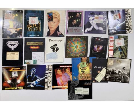 24 concert tickets (90s/00s RnR revival shows), four pin badges, approx 60 concert/event programmes many with ticket stubs. T