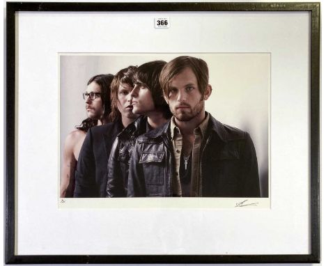 Limited edition (2/25) photograph by Dean Chalkley depicting Kings of Leon. Signed and numbered to the lower border by the ph
