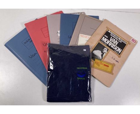 Six folders containing promotional materials (biographies), a handbill (inc with listing for 1980 AC/DC concert), contracts, 