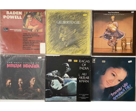 WORLD/ LATIN - LP COLLECTION. A fine collection of around 57 LPs. Artists/ titles include Gilberto Gil inc A Voz De, Raca Hum