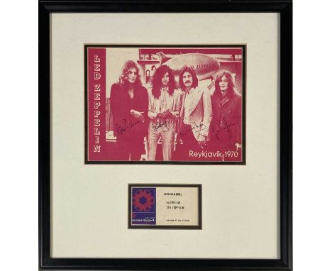 A rare original handbill for Led Zeppelin's performance in Reykjavik, Iceland, 22 June 1970 along with an original ticket stu