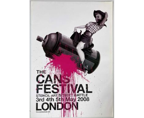 An offset lithograph poster with design by Banksy, produced for the 'Cans Festival' 2008. Measures 49.5 x 70cm. NM condition.