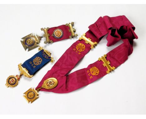 RAOB. A 9ct. gold & enamel ROAB jewel presented to Bro. J. Colin Roberts by the Empire Lodge No.4116. Also, a silver gilt & e