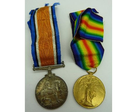 A pair of World War I medals to S.D. 3400 Pte. F.C. Mitchell R. Sussex R.