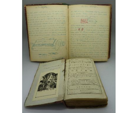A hand written military notebook containing military procedures, duties of an N.C.O., field craft, sketches and tables, book 