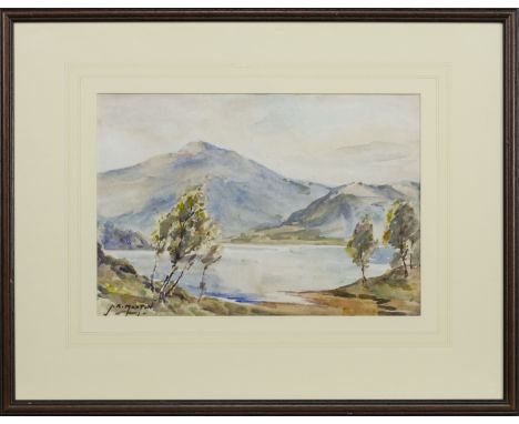 J R MAXTON, LOCH LUBNAIG and LOCH KATRINE watercolour on paper, each signed image size 24cm x 38cm and 25cm x 36cm, overall s