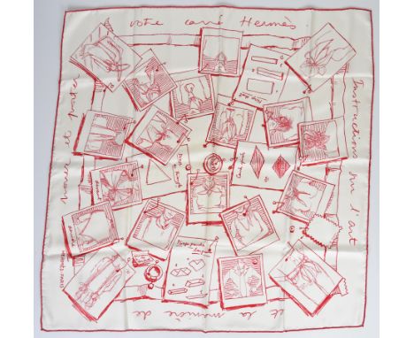 Herm&egrave;s Instructions Sur l'Art silk scarf , 67 x 67cm