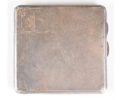 Art Deco hallmarked silver cigarette case with engine turned decoration, Birmingham 1936, maker&nbsp;Joseph Gloster Ltd, leng