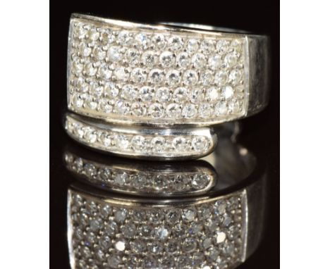 An 18ct white gold ring set with diamonds by Fope, the total diamond weight approximately 0.6ct, 8.5g, size M