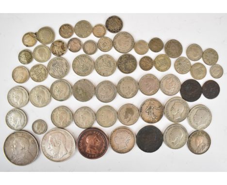 World coinage to include early 20th century Chinese Fat Man dollar, George III 1806 penny and approximately 157g of pre 1947 