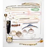 A collection of jewellery including Victorian cameo, Lustern 12k gold plated bangle set with a