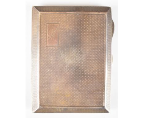 Art Deco hallmarked silver cigarette case with engine turned decoration, Birmingham 1926, maker&nbsp;Turner &amp; Simpson Ltd