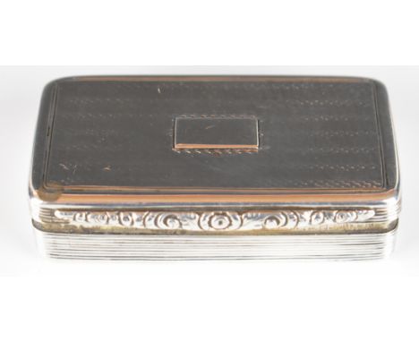 William IV hallmarked silver snuff box with engine turned decoration and gilt interior, Birmingham 1831, maker&nbsp;Edward Sm