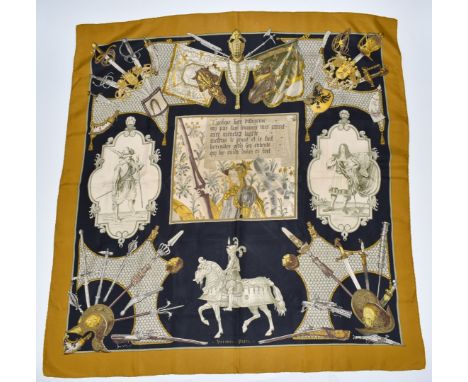 Herm&egrave;s Knights silk scarf, 90 x 90cm