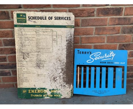 BP Schedule Of Service Board &amp; Terrys Security Worm Drive Hose Clip Board Make: Contact AuctioneerModel: Contact Auctione