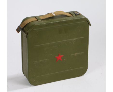 Russian Maxim Machine Gun Ammunition Box containing a quantity of link for the ammunition wrapped in greaseproof paper, catch