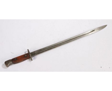 British 1907 Pattern Sword Bayonet, date illegible, Enfield inspection mark, stamped 'DP' to crossguard for Drill Purpose, an