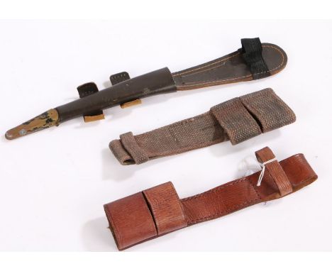 Second World War British 1939 Pattern Home Guard leather bayonet frog, stamped with maker B.H. &amp; G and dated 1941, togeth