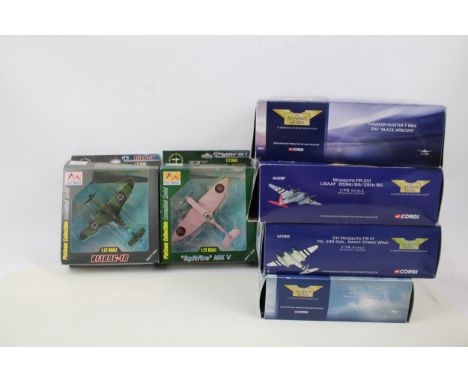Military Diecast Inc Corgi Aviation Archive  WW2 Planes Spitfire Mosquito x 6
