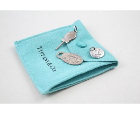 Collection of Sterling Silver Tiffany &amp; Co Pendants / Charms inc. Enamel x 3 7g