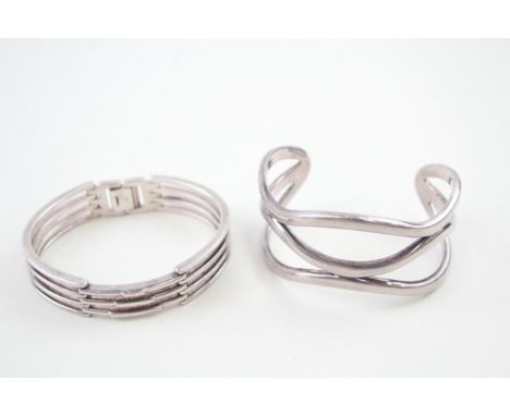 Collection of Emporio Armani Sterling Silver Bracelets inc. Bangle x 2 104g