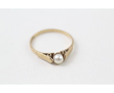 9ct gold vintage cultured pearl dress ring (1.2g)