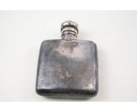antique .925 sterling silver gents hip flask