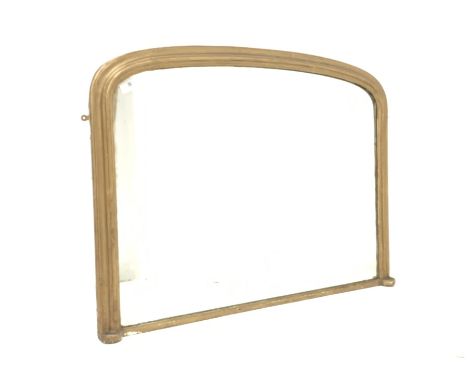 19th century arched gilt framed overmantel wall mirror 110cm x 81cm