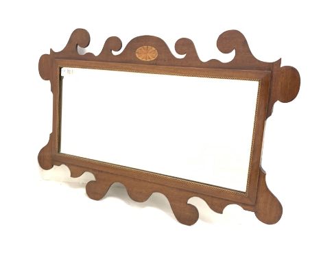 Edwardian mahogany fret cut wall  mirror 73cm x 47cm