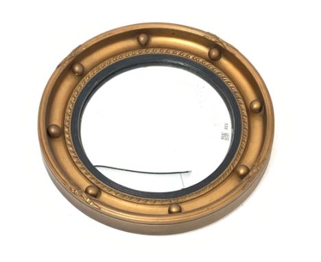Regency design gilt framed convex wall mirror D36cm