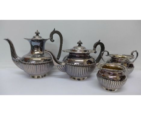 A four piece plated tea service by Mappin & Webb