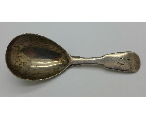 A George IV silver caddy spoon, London 1821, William Bateman