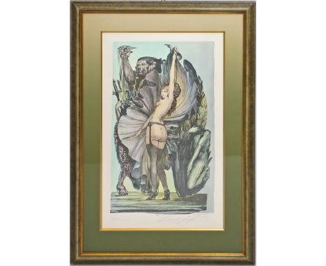 Fuchs, Ernst (1930 Wien 2015) "Fastnacht". Farblithographie, re. u. mit Bleistift sign. und li. u. Ex. 8/250. Bildmaß ca. 31x