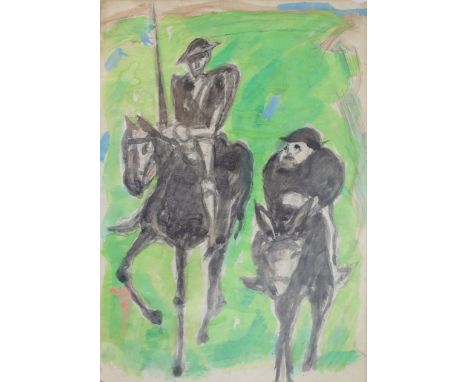 Degner, Arthur (1888 Gumbinnen - Berlin 1972) Zwei Darstellungen zu Don Quijote. Aquarelle/Papier, 1x re. u. sign. und dat. (
