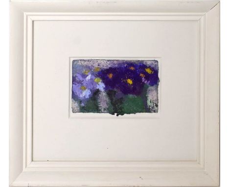 Fußmann, Klaus (geb. 1938 Velbert) "Asternstillleben", so verso auf Etikett betitelt. Aquarell und Goauche, re. u. monog. und