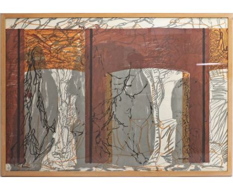 Kirkeby, Per (1938 Kopenhagen 2018) Backsteinskulptur für Recklinghausen. Farblithographie, re. u. mit Bleistift monog. und d