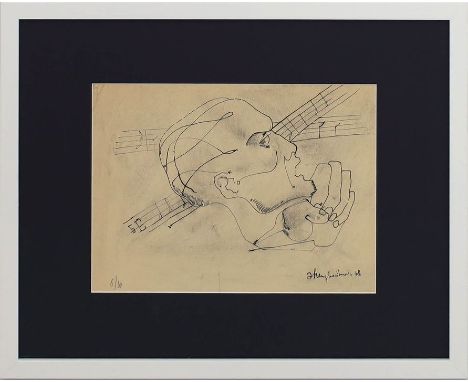 Neizvestny, Ernst Iosipovitch (1925 Jekaterinburg - Stony Brook, New York 2016) Ohne Titel. Radierung auf braunem Papier (Kni