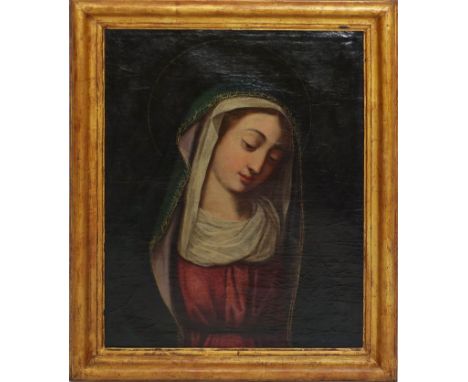 Pulzone, Scipione (1544 Gaeta - Rom 1598), Nachfolge Madonna. Öl/Lwd. (Altersspuren, rest.). Arbeit aus dem 18. Jh. 64x 49 cm