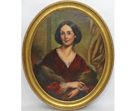 de Franca, Manuel Joachim (1808 Portugal - USA 1865) Portrait von Eliza Adelia Whitehill im Alter von 20 Jahren (1859). Öl/Lw