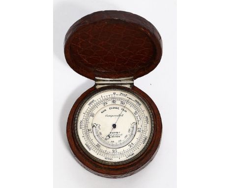 Taschenbarometer, Asprey. Im verglasten Messinggehäuse. Sign. ASPREY Bond Street London (est. 1781 in Surrey). 19. Jh. Im Ori