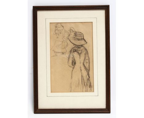 Zille, Heinrich (1858 Radeburg - Berlin 1929) Figurenstudien mit zwei Damen, verso Damenbrustportrait sowie roter Nachlaß-Ste