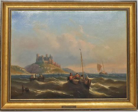 Schmidt, Eduard (1806 Berlin 1862) "Englische Küste", so verso auf Etikett betitelt. Öl/Lwd. (doubliert), li. u. sign. Ca. 44