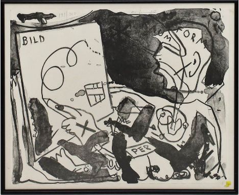 Penck, A.R., Ralf Winkler (1939 Dresden - Zürich 2017) Bild Raum Form Körper. Lithographie, o. mit Bleistift sign. und Ex. 19