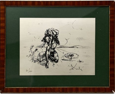 Dalí, Salvador (1904 Figueras 1989), nach Motiv nach Dalí. 1.000/000 Feinsilberplatte mit Serigraphie, re. Drucksign., li. Ex
